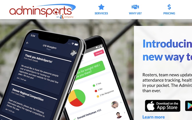 Screenshot of AdminSports.com